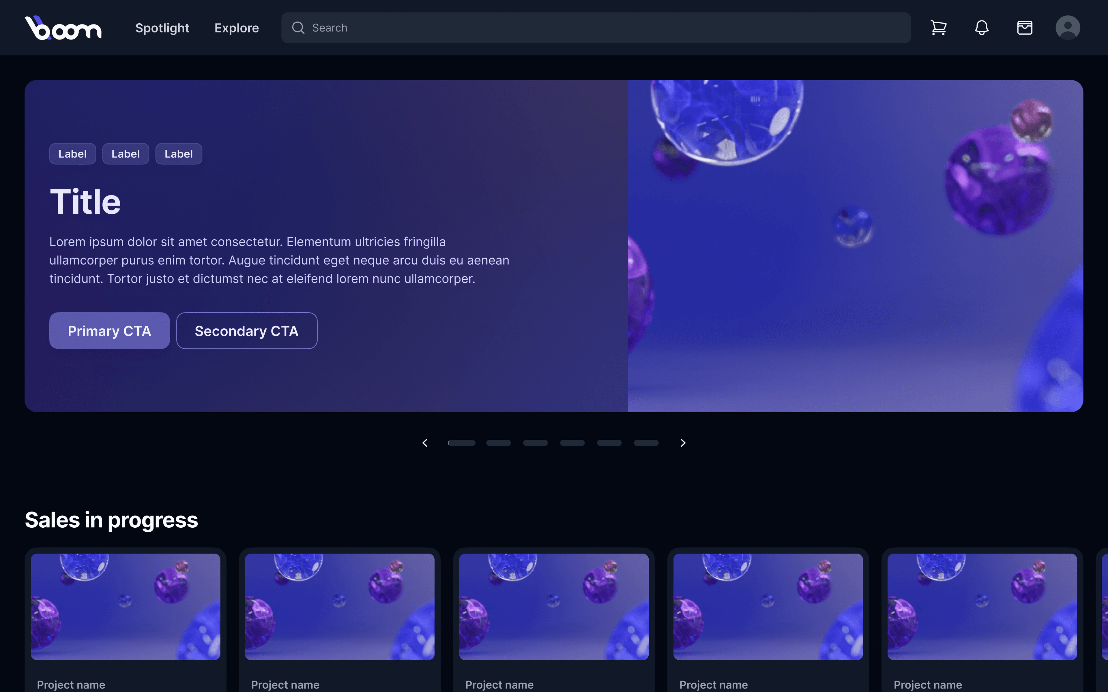 Bloom Spotlight — interface de la marketplace
