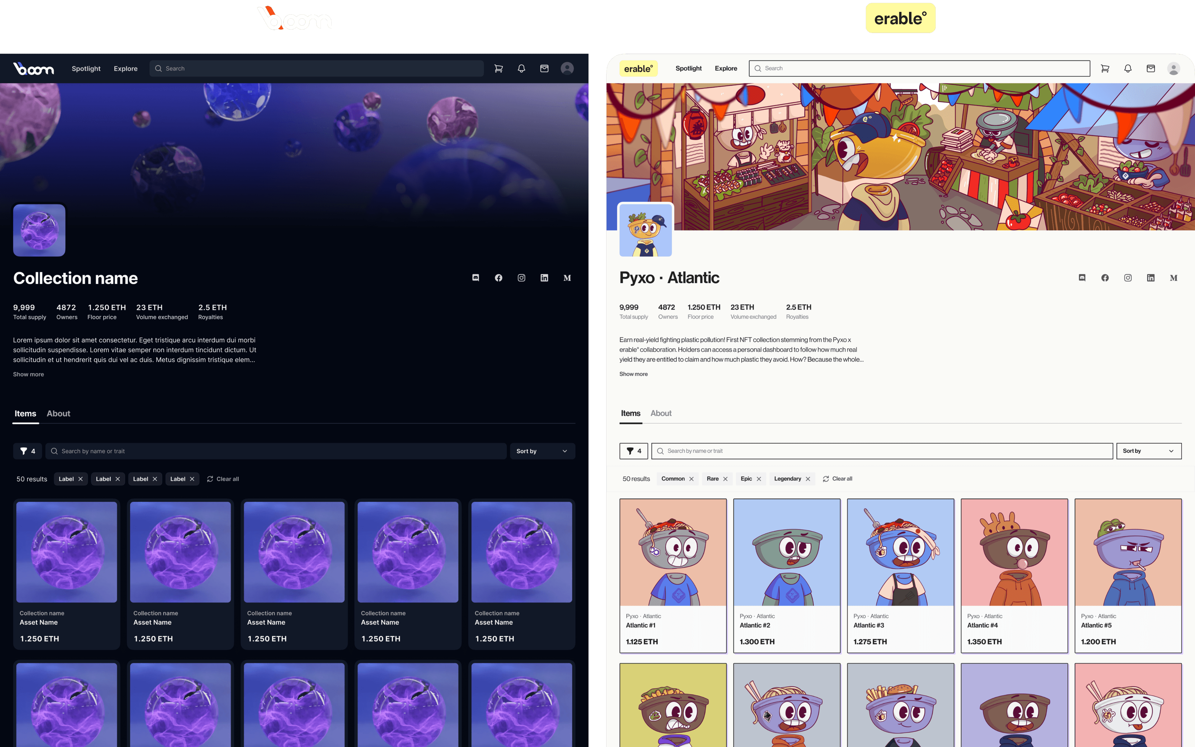 Bloom — comparaison des thèmes Bloom et Érable